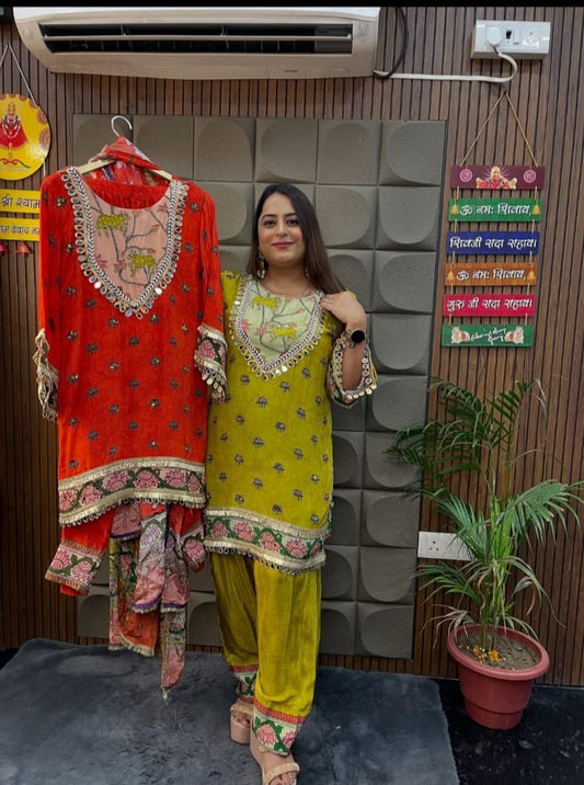 Beautiful Floral Suit With Lace Work TT035