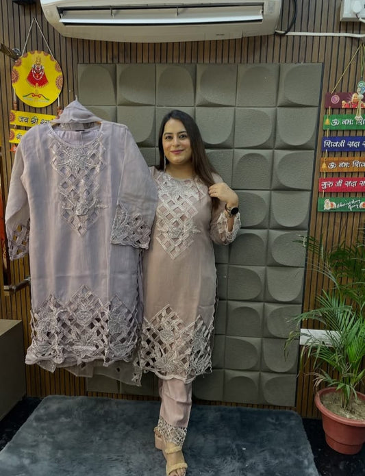 Pastel Shine Mirror Work Suit TT037