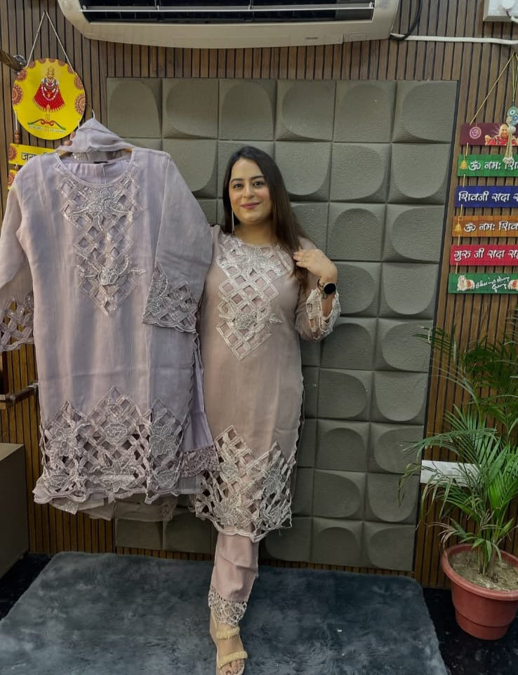 Pastel Shine Mirror Work Suit TT037