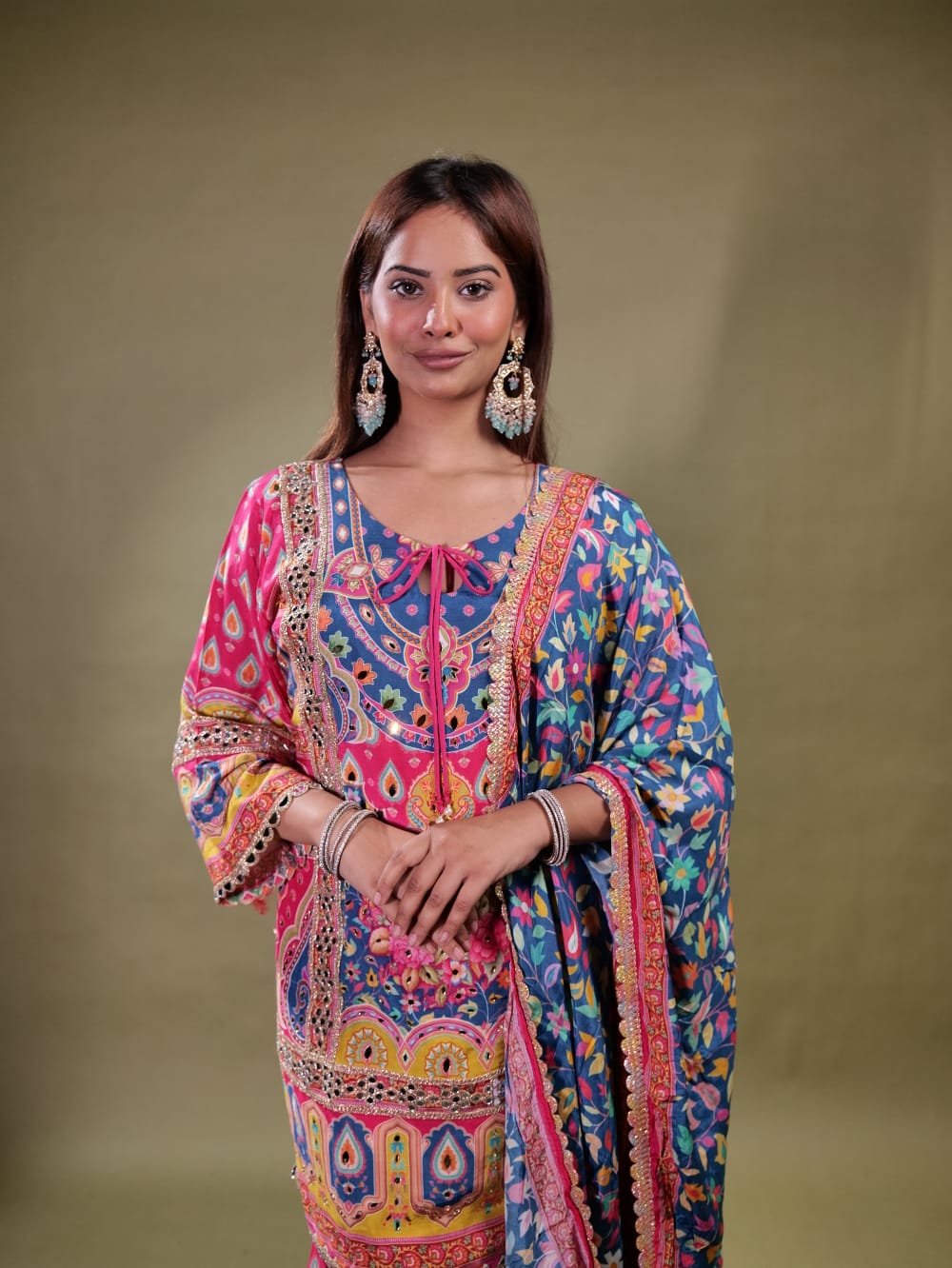 Stunning Color Full Pattern Print Suit TT057