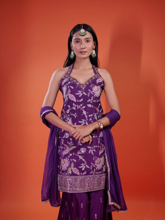 Beautiful Leaf Design Suit TT075