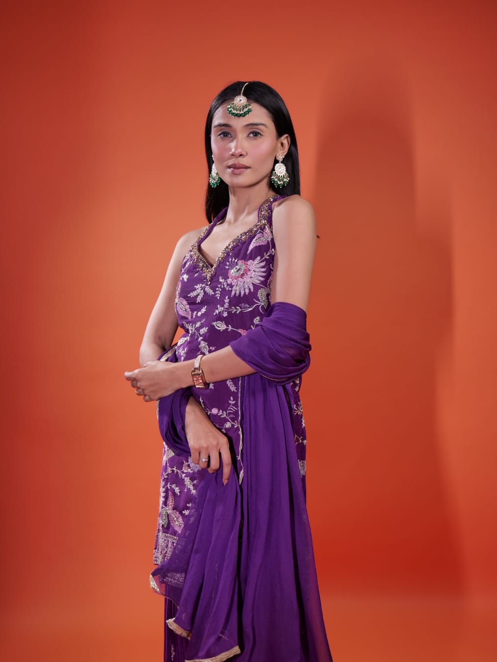 Beautiful Leaf Design Suit TT075