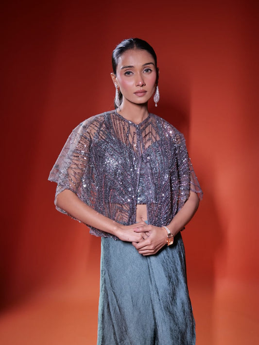 Beautiful Coord Set With Net Work TT072