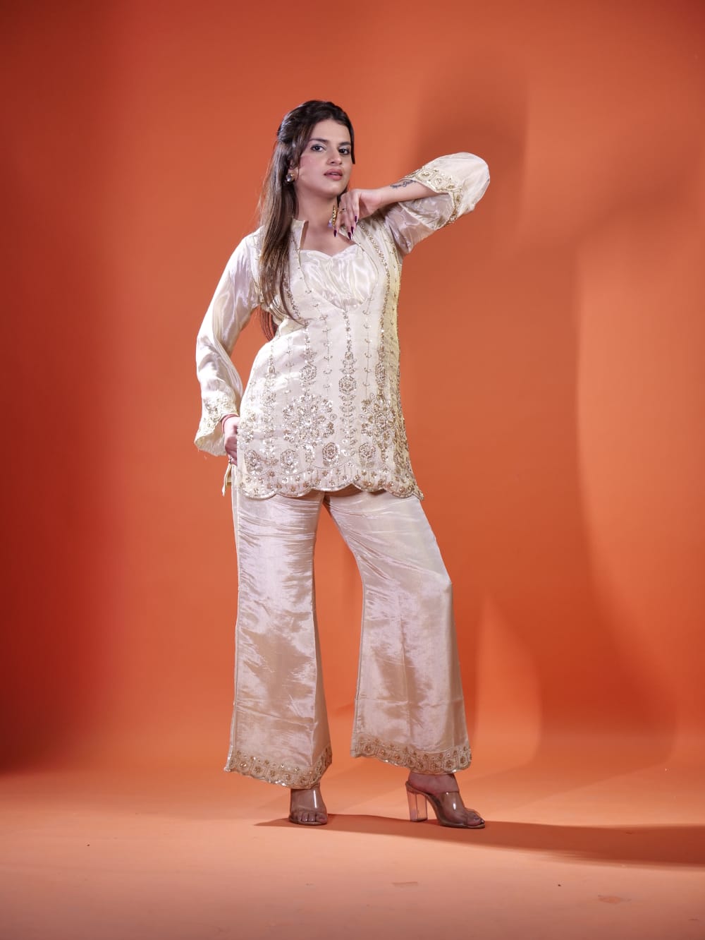 Beautiful Coord Set With Mirror Work TT071