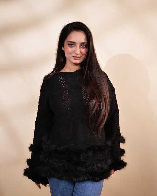 Elegant Black Sweater TT092