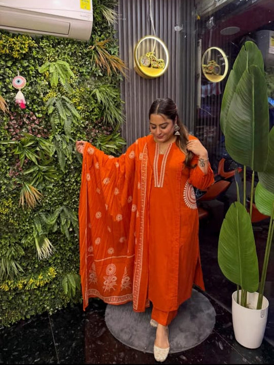 Elegant Orange Color Suit Set TT132