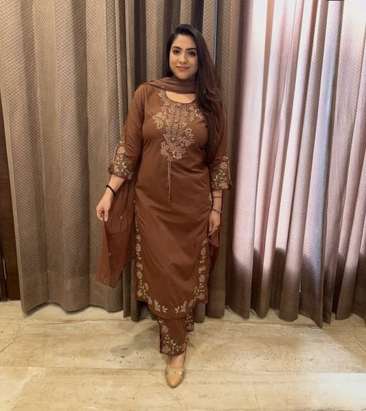 Stunning Suit With Floral Work TT136