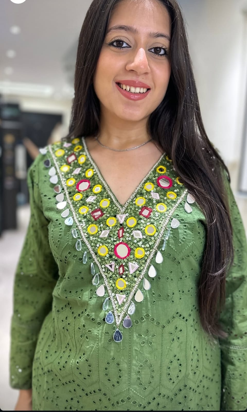 Embroidered Schiffli Dhoti Coord Set โ Modern Ethnic Elegance