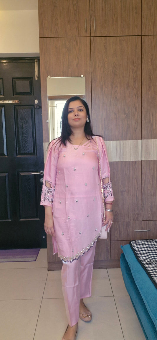 Elegant Pink Coord Set TT123