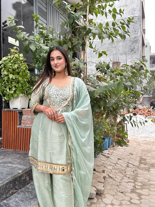 Stunning Mirror Work Sharara Suit TT109