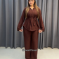 Crushed Coord Set with Belt – Luxe Texture, Effortless Style