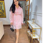 Liza Crochet Cutwork Dress – Blush Pink Elegance in Every Thread