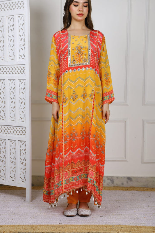 C cut crepe suit set TT026
