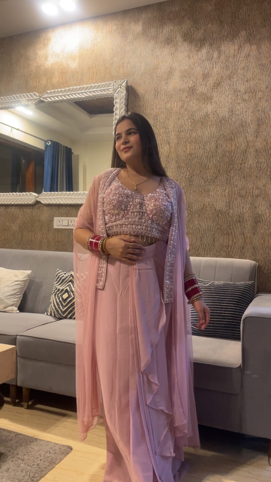 Drape indo western dress TT033