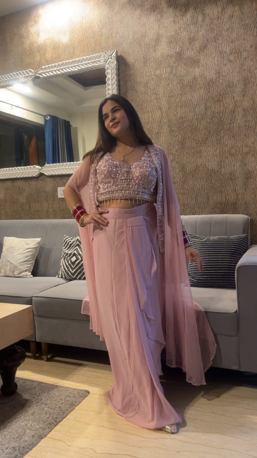 Drape indo western dress TT033