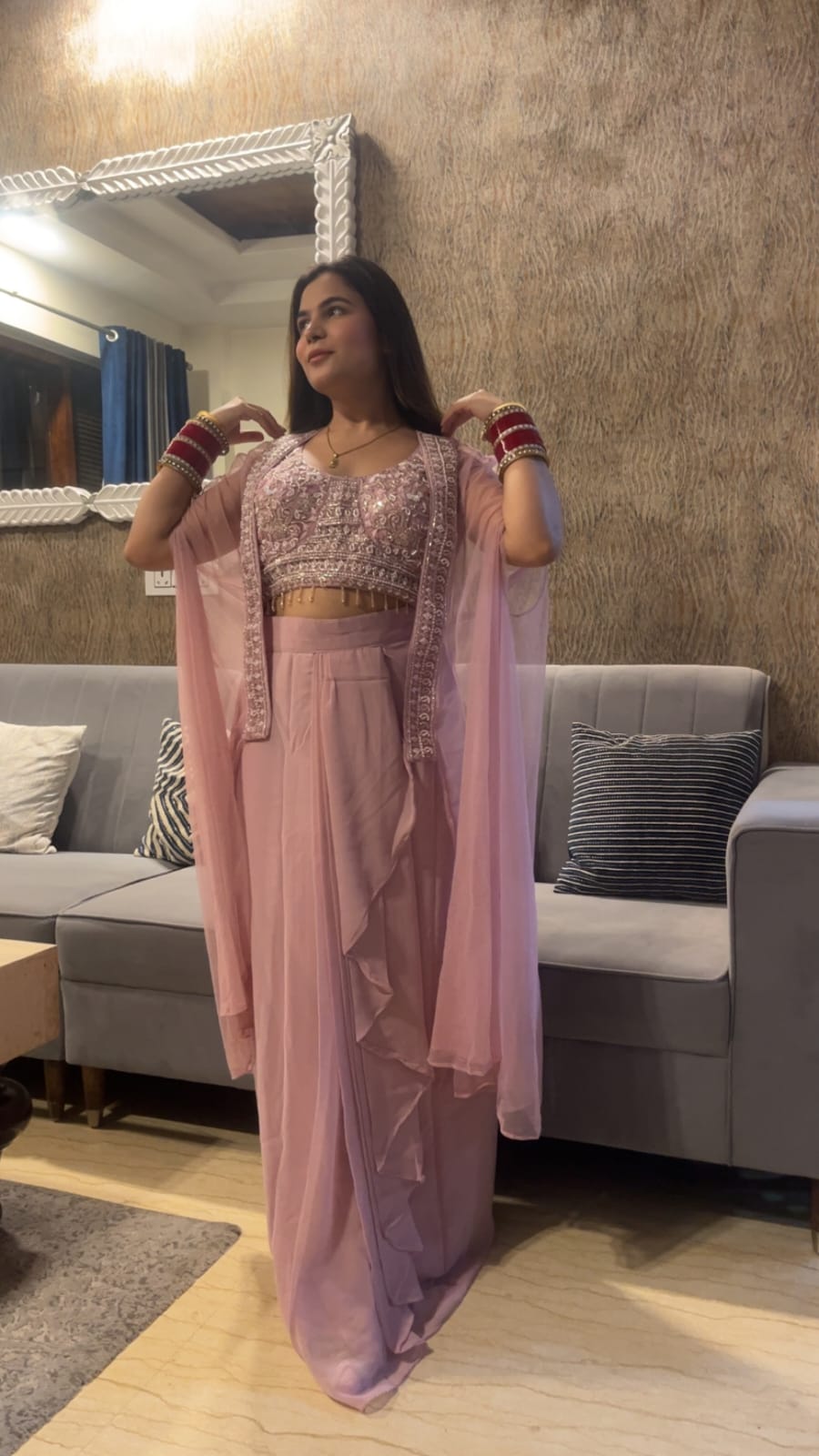 Drape indo western dress TT033