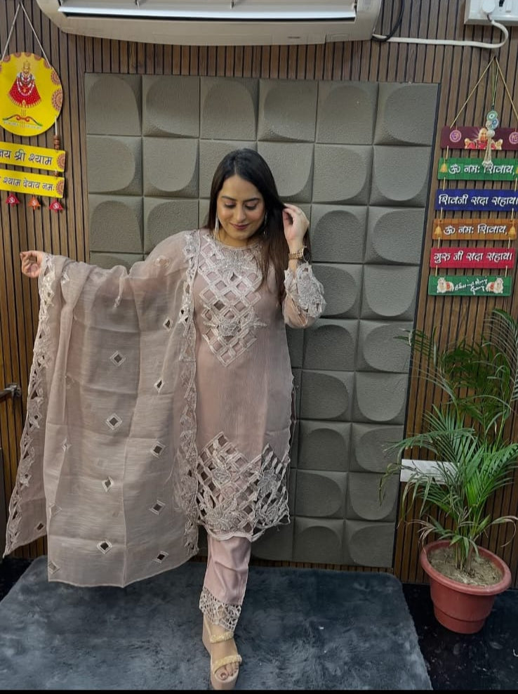 Pastel Shine Mirror Work Suit TT037