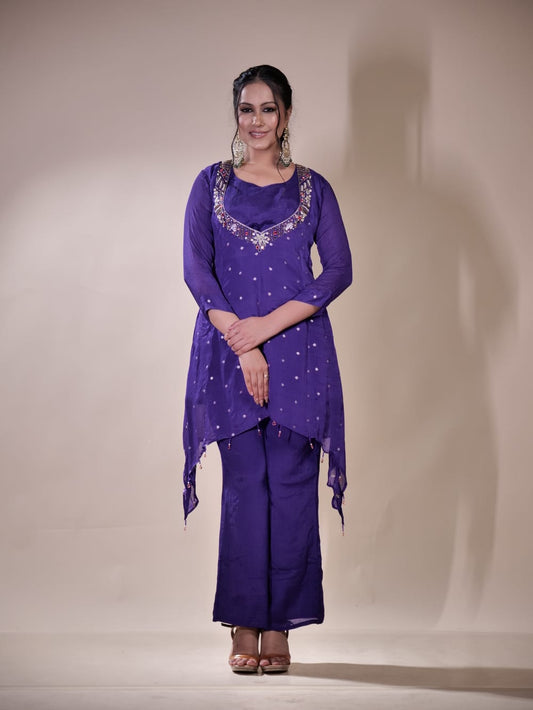 Elegant in Purple Traditional Ethnic Wear TT046