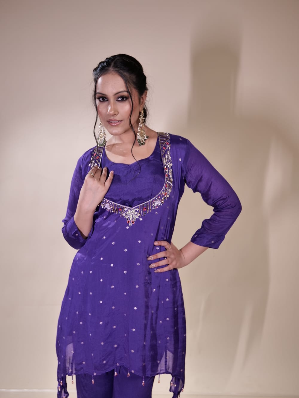 Elegant in Purple Traditional Ethnic Wear TT046