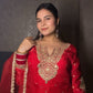 Traditional Red Elegance: A Beautiful Portrait in Ethnic Wear TT047