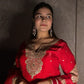 Traditional Red Elegance: A Beautiful Portrait in Ethnic Wear TT047