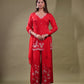 Beautiful Floral Work Suit With V Neck TT056