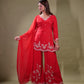 Beautiful Floral Work Suit With V Neck TT056