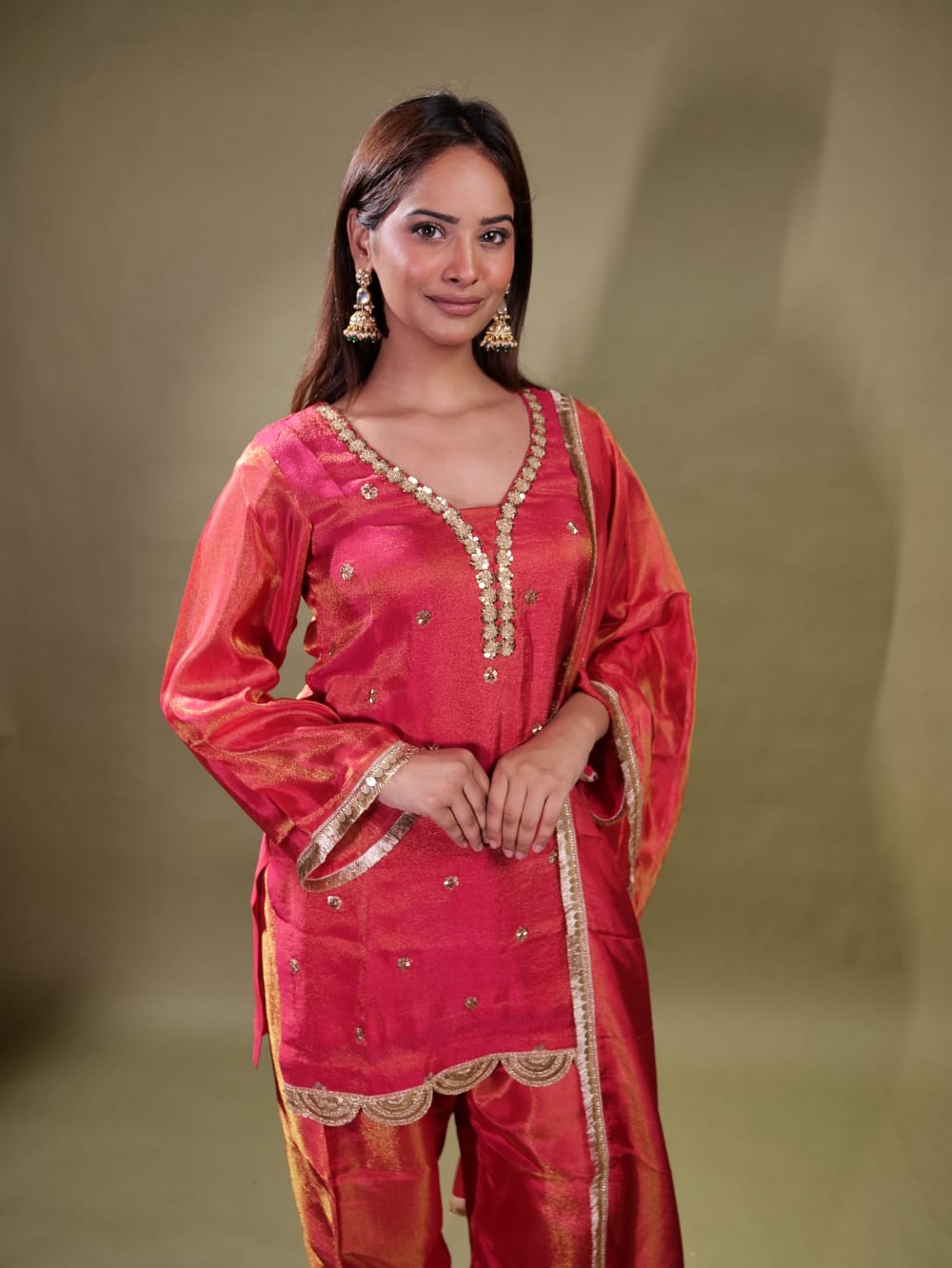 Stunning Pant Suit With Lace Work TT063