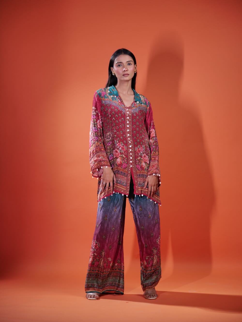 Elegant Coord Set With V Neck TT076