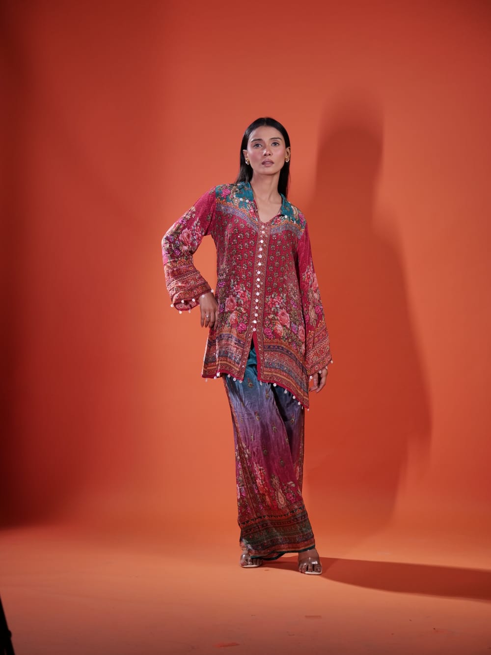 Elegant Coord Set With V Neck TT076