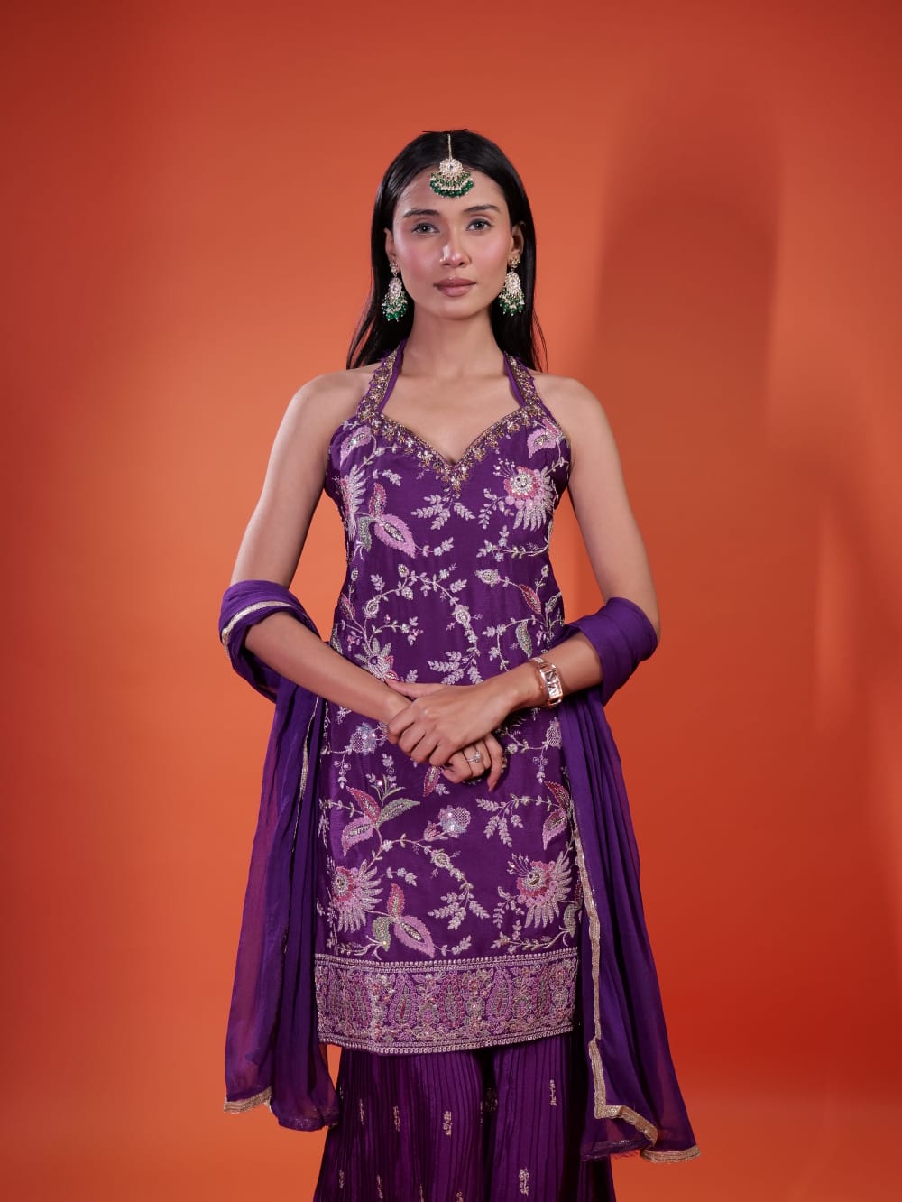 Beautiful Leaf Design Suit TT075