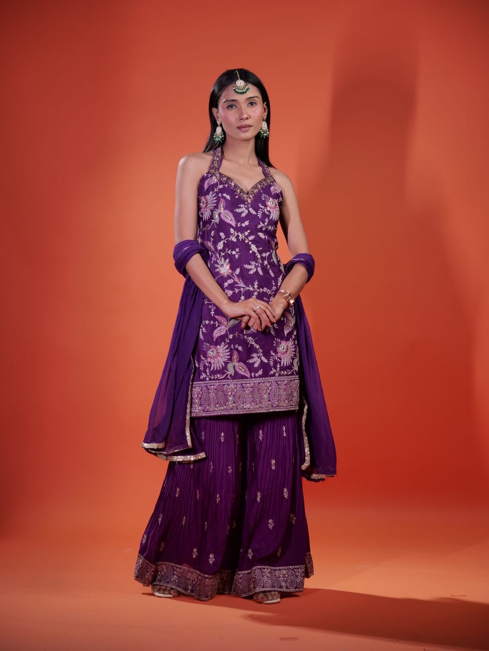Beautiful Leaf Design Suit TT075