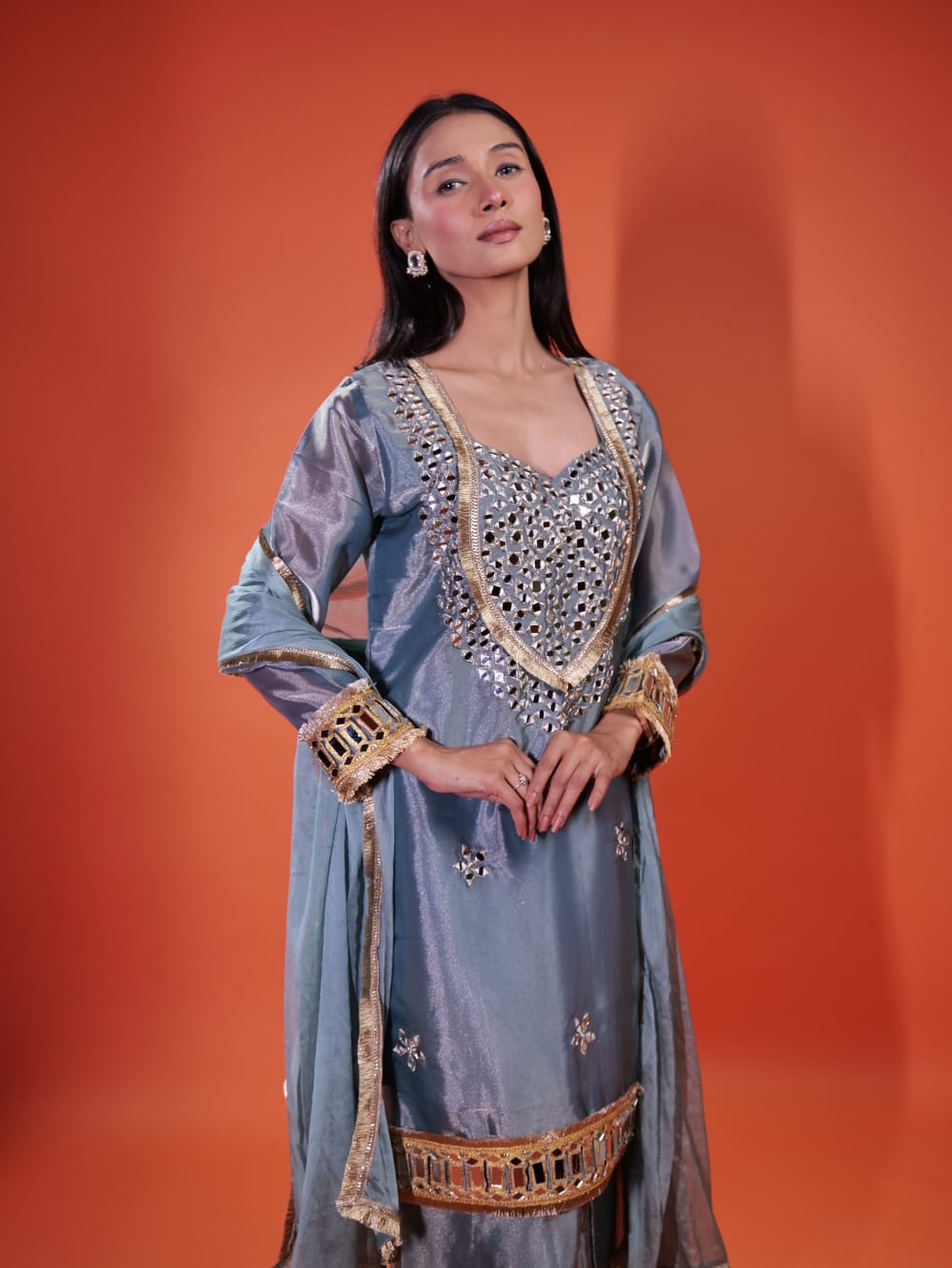 Elegant Suit With Lace Work TT074