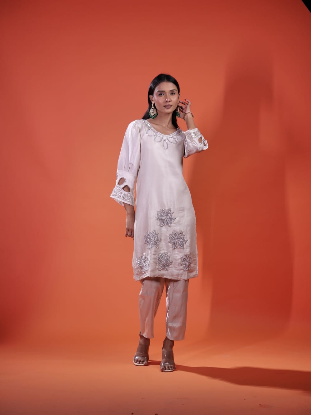 Elegant Coord Set With Flower Design TT073