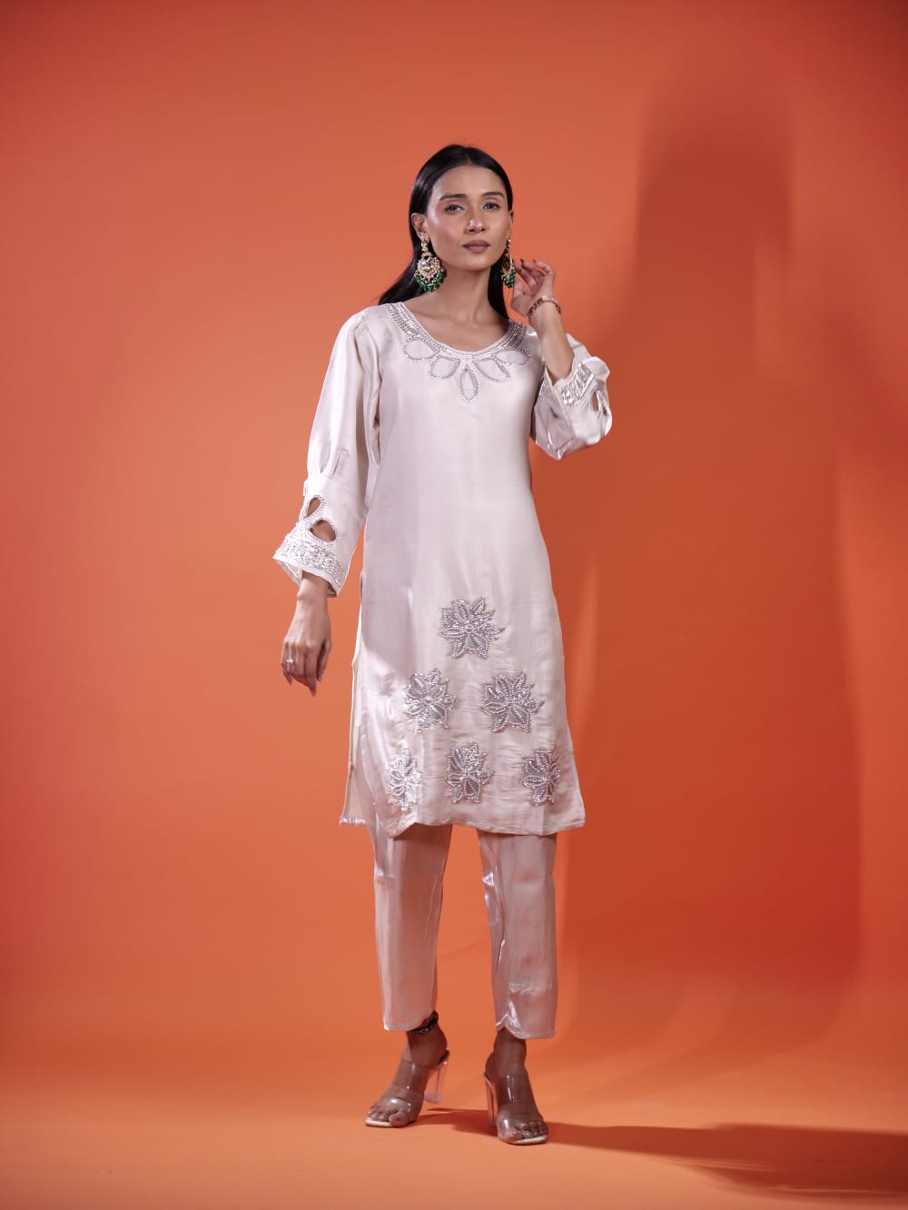 Elegant Coord Set With Flower Design TT073