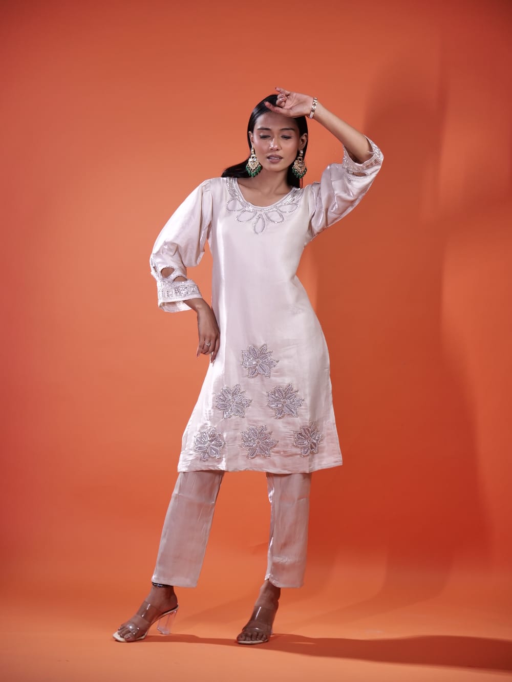 Elegant Coord Set With Flower Design TT073