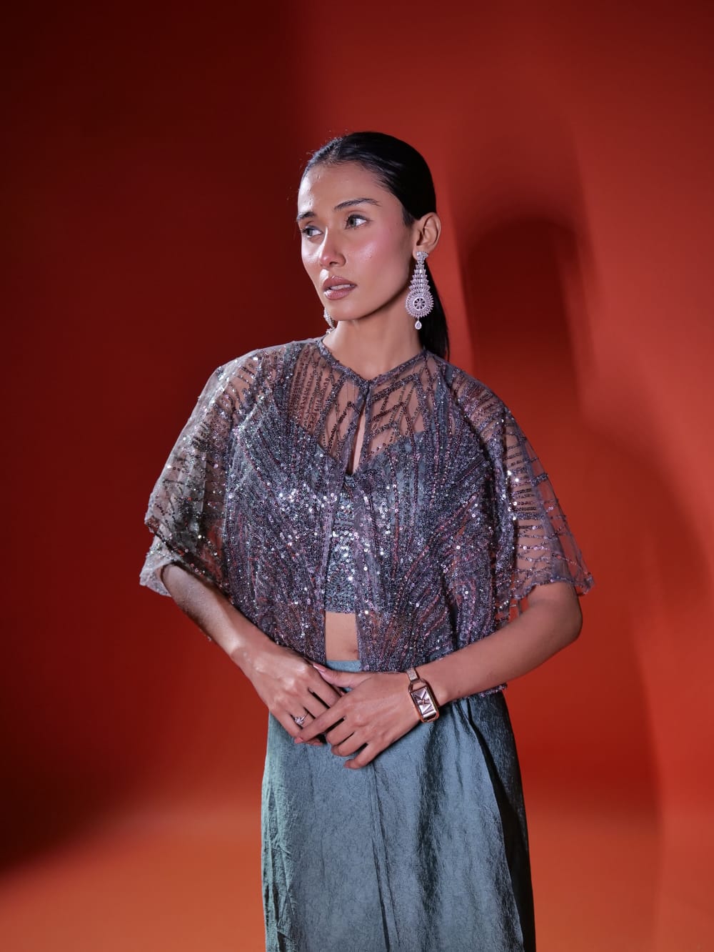 Beautiful Coord Set With Net Work TT072