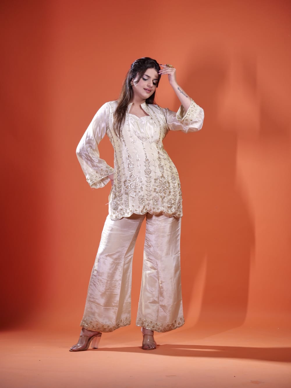 Beautiful Coord Set With Mirror Work TT071