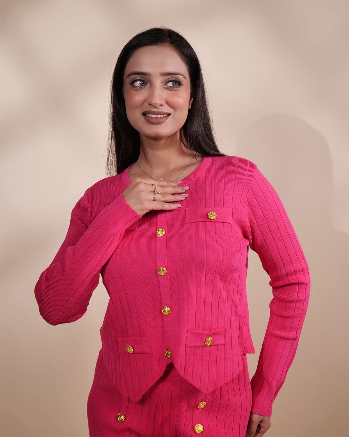 Pink Sweater Coord Set TT090