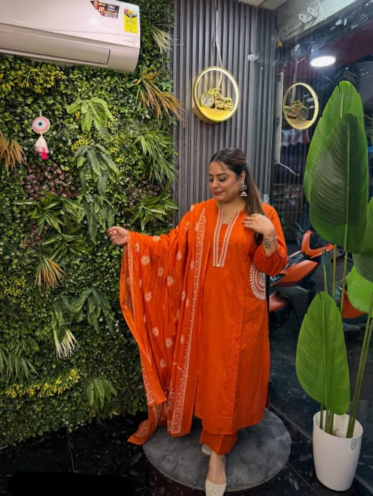 Elegant Orange Color Suit Set TT132