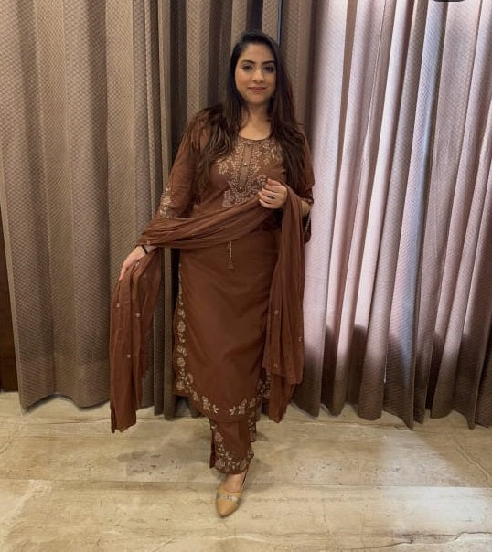 Stunning Suit With Floral Work TT136