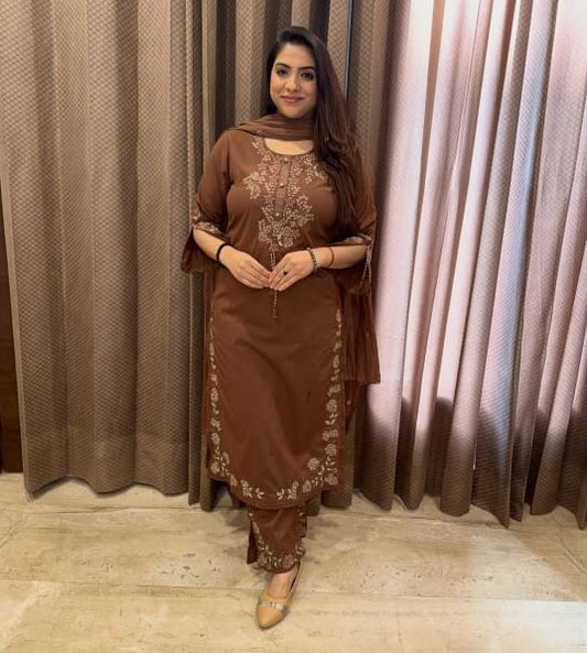 Stunning Suit With Floral Work TT136