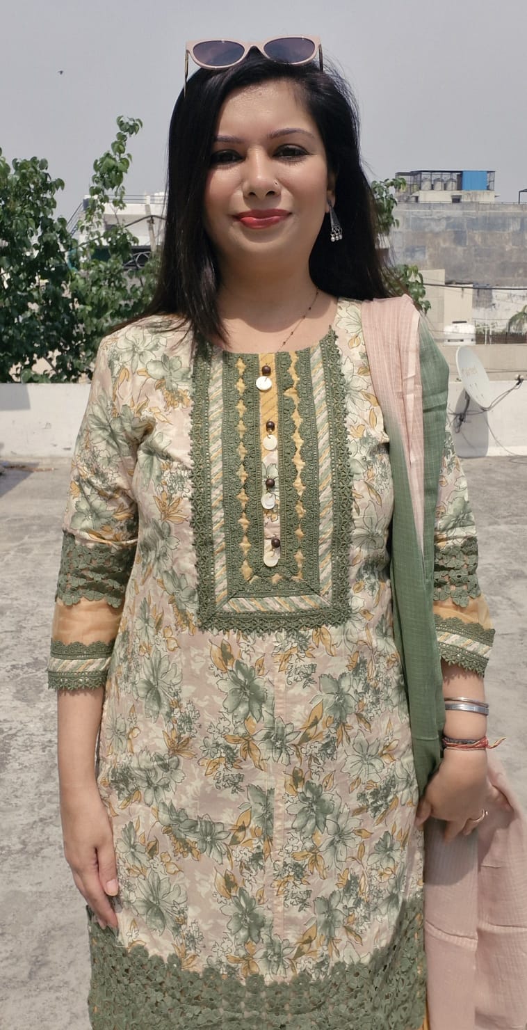 Beautiful Floral Print Suit With Laser Cut Work TT147