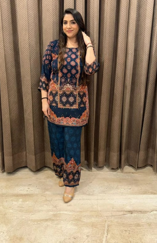 Stunning Pattern Print Kurti Style Co-Ord Set TT150
