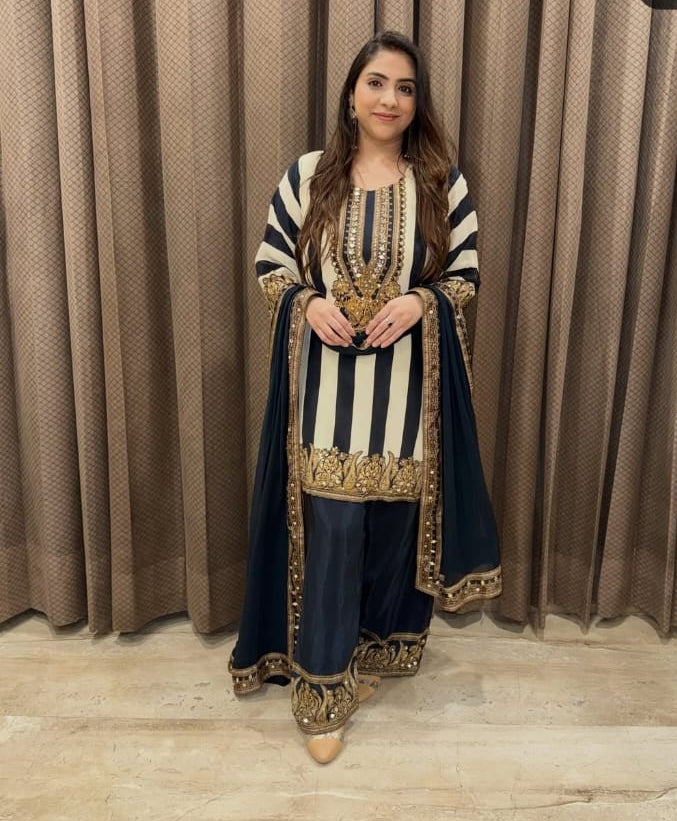 Beautiful Designer Crepe Suit TT156