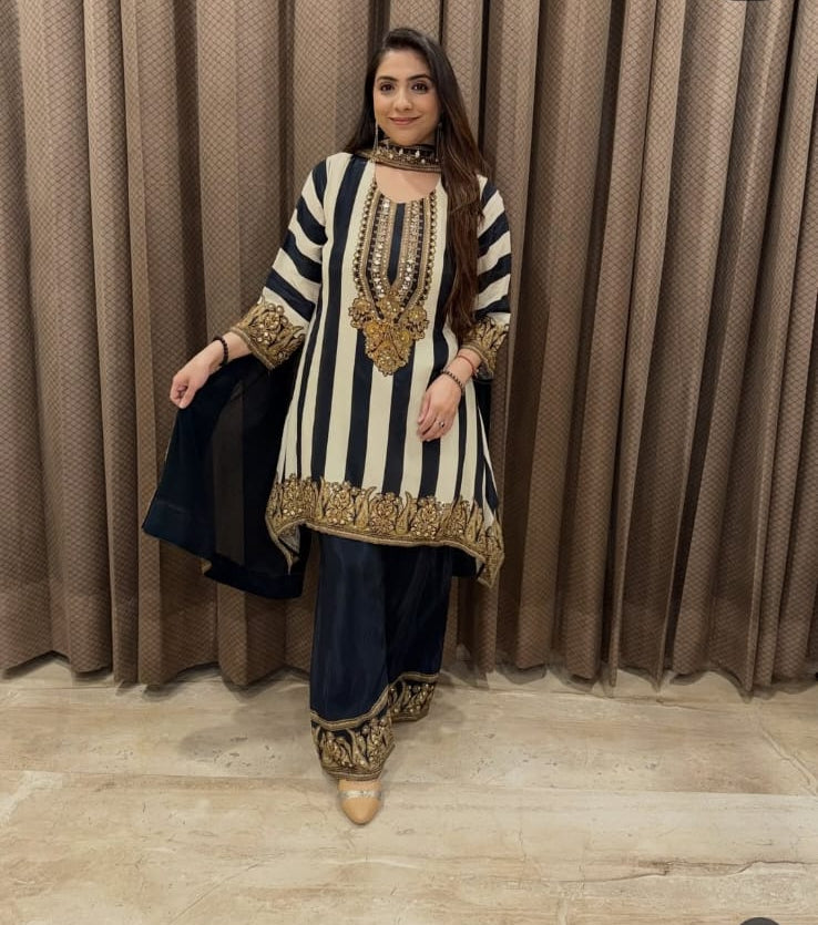 Beautiful Designer Crepe Suit TT156