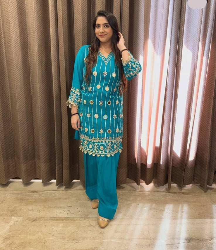 Beautiful Suit With Mirror Work TT167